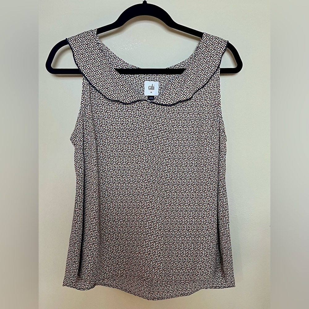 CAbi Stellar Sleeveless Blouse Micro Star Print NWOT